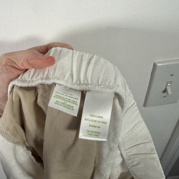 Lilly Pulitzer Daylen Linen Palazzo Pants White Seashell 31" Preppy Womens Med - Picture 8 of 9